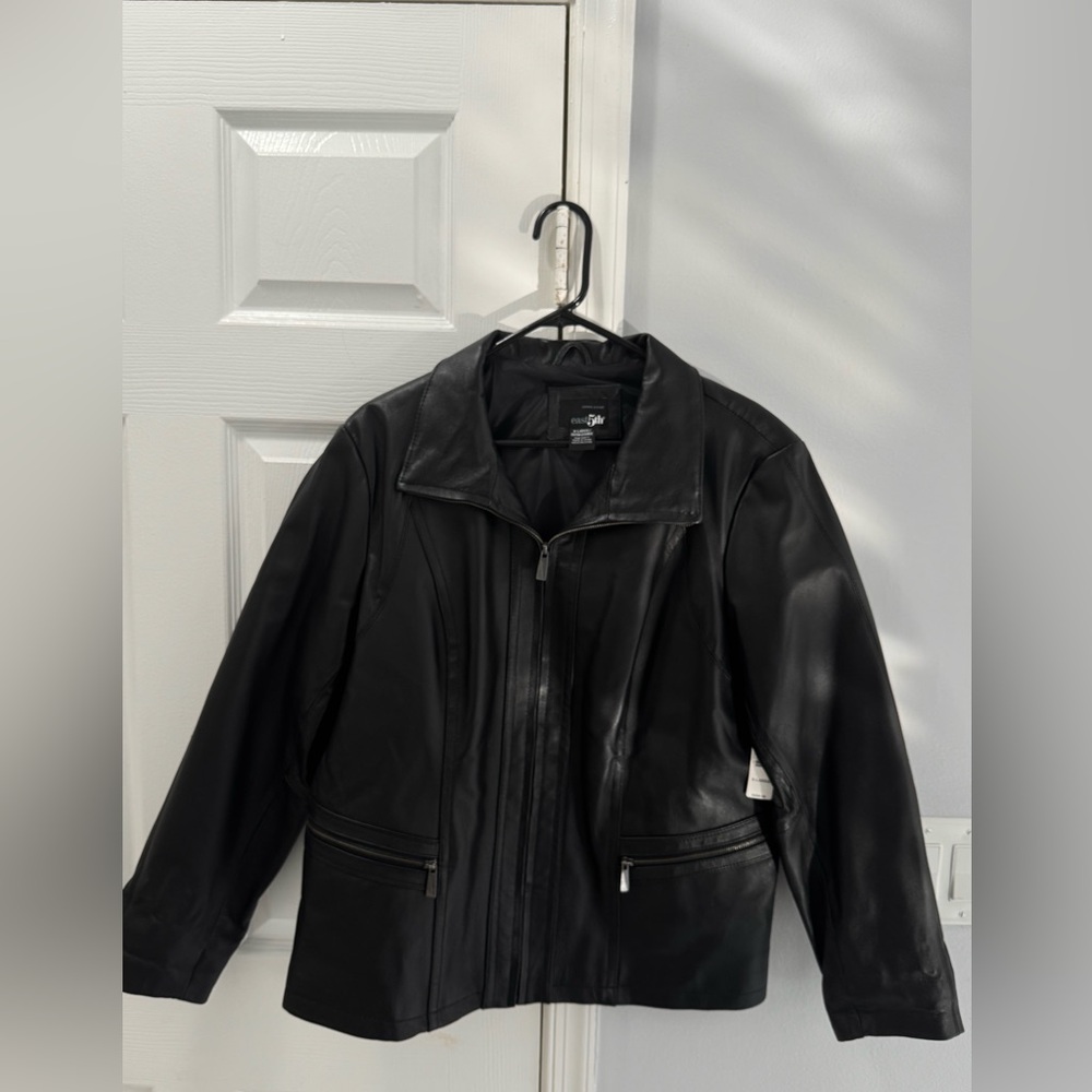 East 5th Black Leather Jacket size XL
